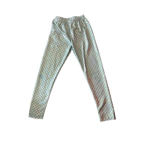 Mermaid metallic leggings girls 7 - Picture 2 of 4